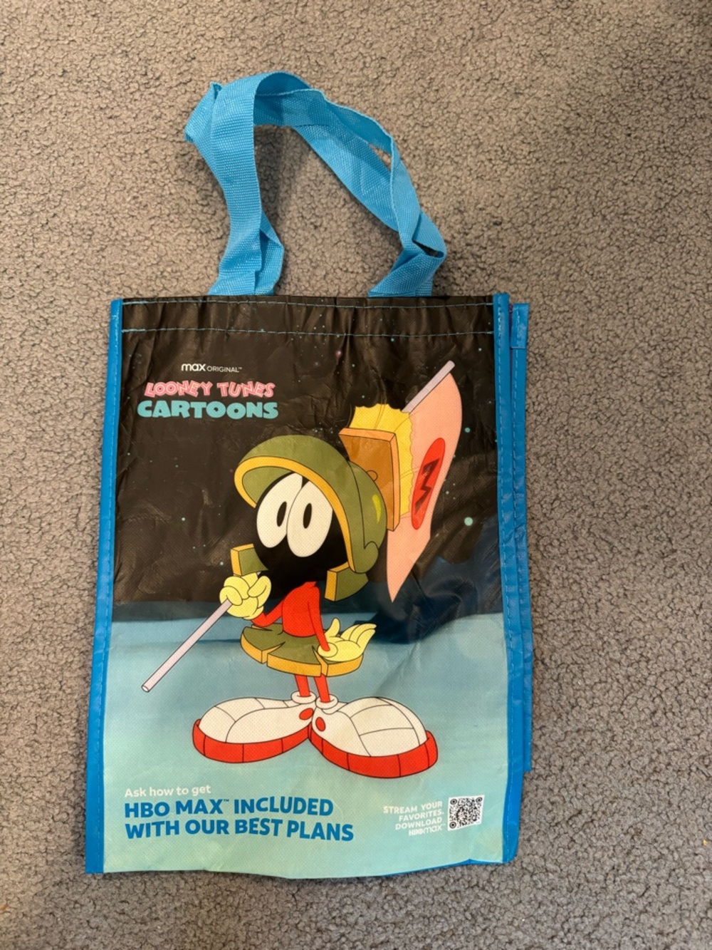 Reusable Carry Blue Tote Bag HBO Max Looney Tunes Marvin the Martian Bugs Bunny